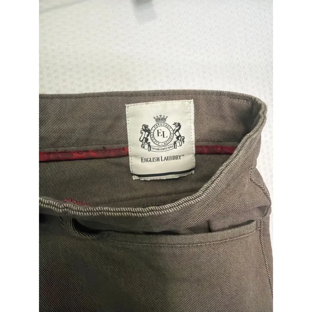 English Laundry Brown 36x32 Straight Fit Stretch Pants‎ Business Casual